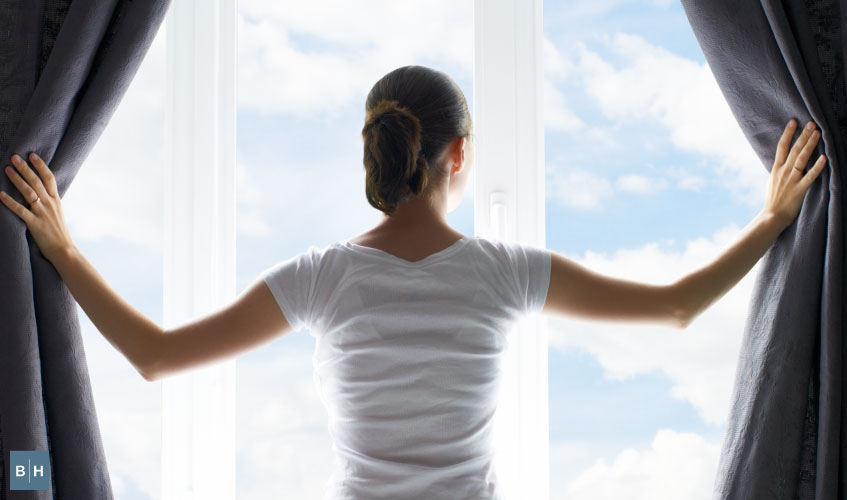 bring spring into your home by simply opening the curtains